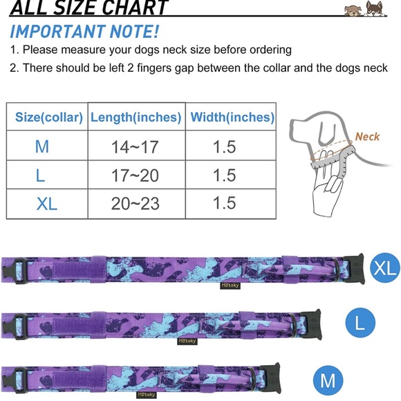 Hot sky dog collar size xl - Picture 2 of 5